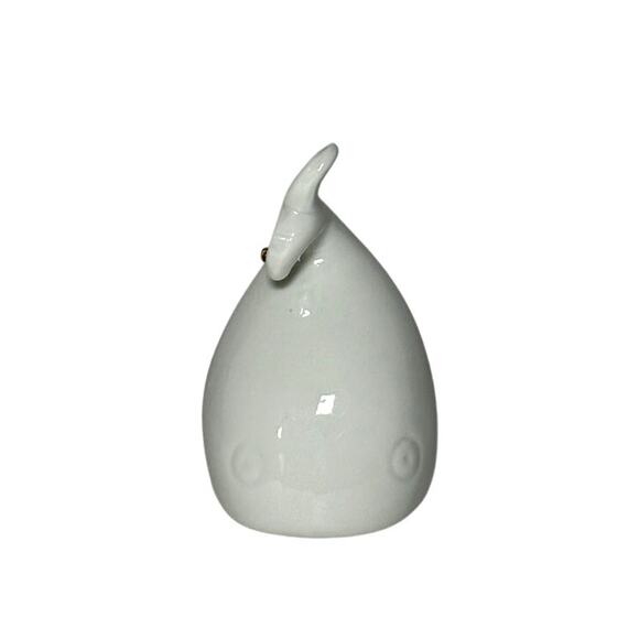 Vintage Ceramic Whale Bell Glossy White 80s Nautical Decor - Picture 3 of 15